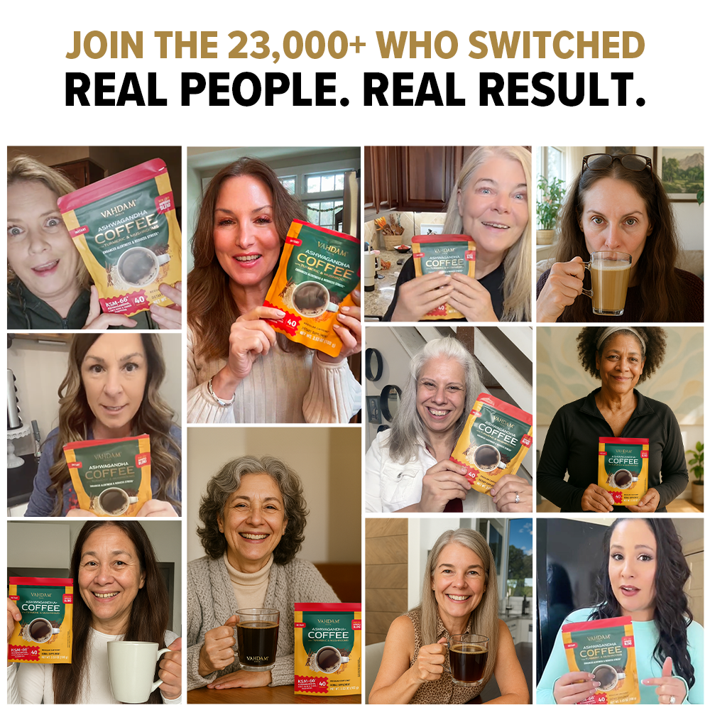 Ashwagandha Coffee 3 Packs (2+1 Free Pack + 7 FREE Gifts worth $48 Additional)