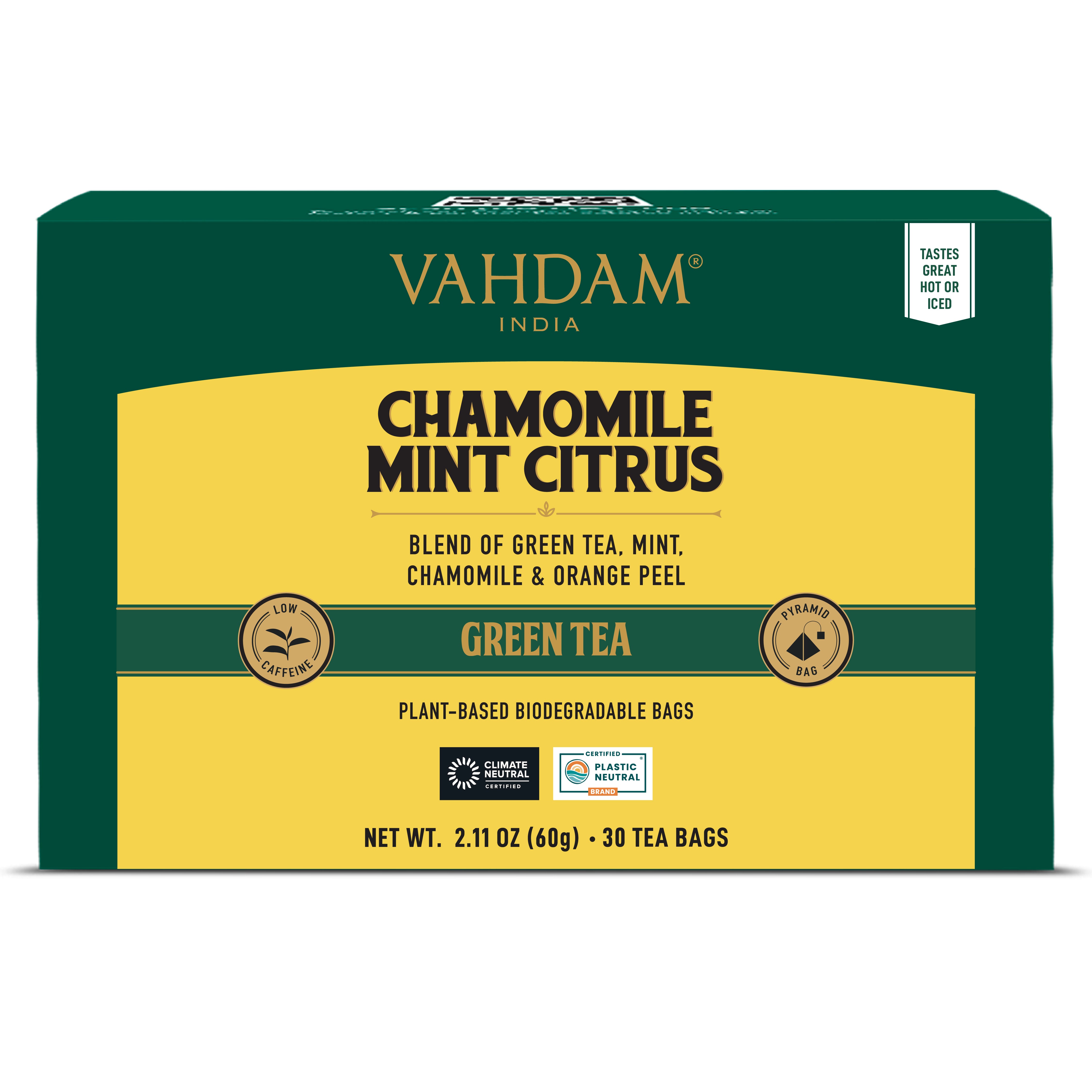 Chamomile Mint Citrus Green Tea, 30 Count