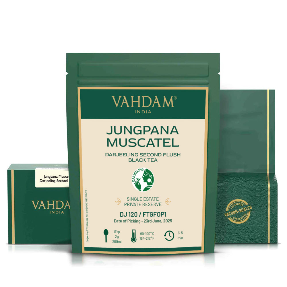 2025 Jungpana Muscatel Darjeeling Second Flush Black Tea DJ 120 (Pack of 4)