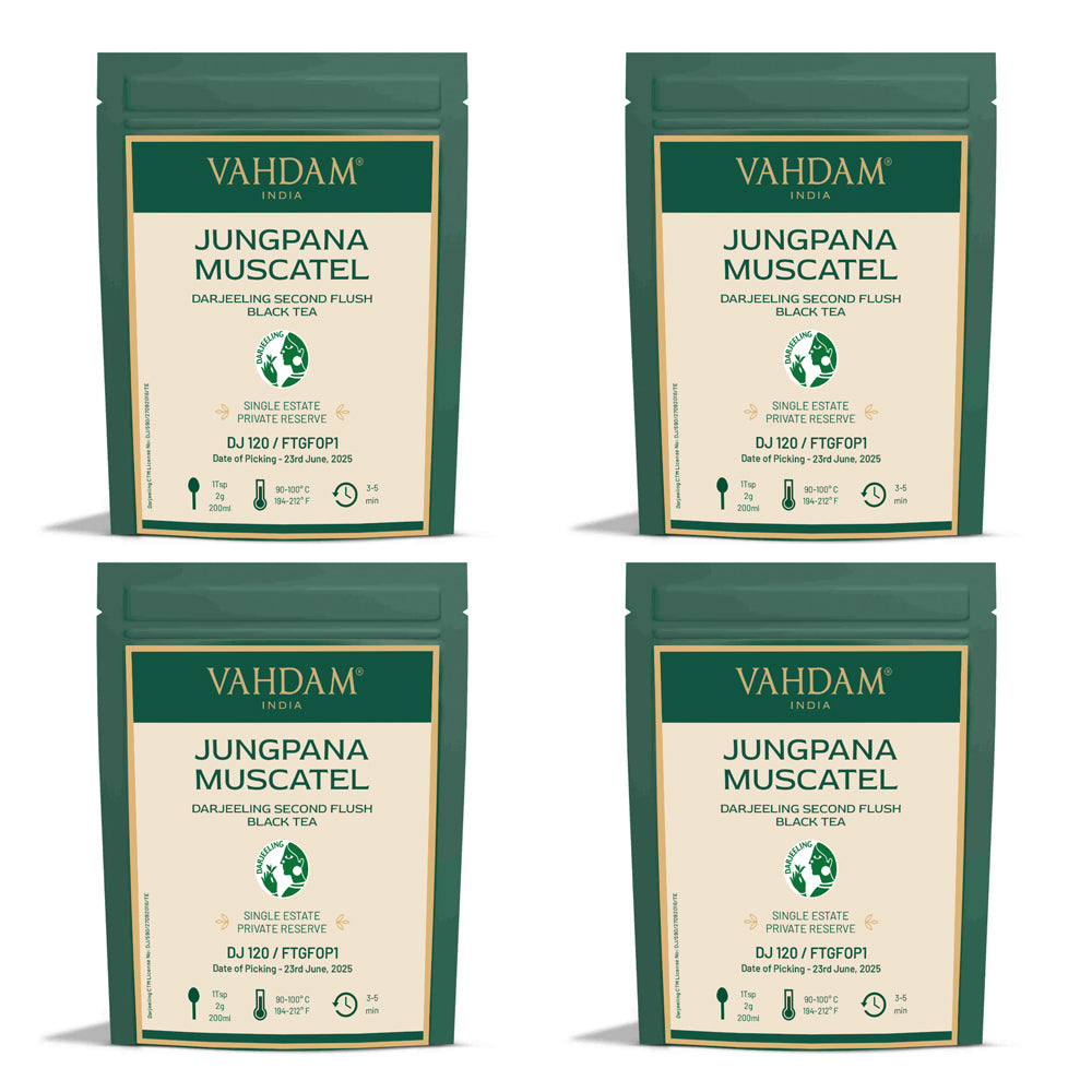 2025 Jungpana Muscatel Darjeeling Second Flush Black Tea DJ 120 (Pack of 4)