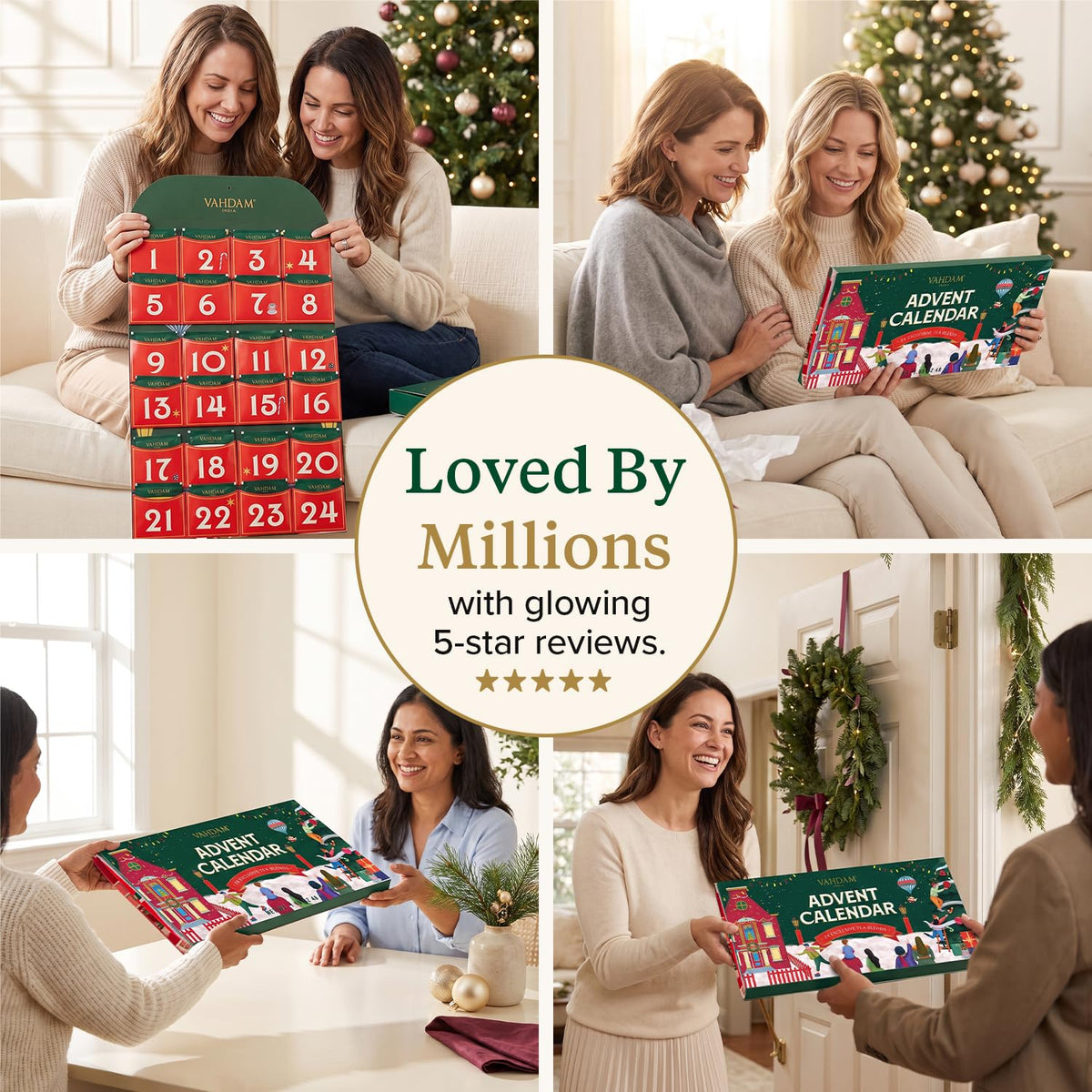 Foldable Advent Calendar Tea Gift, 24 Teas, 1.69 Oz, 48g