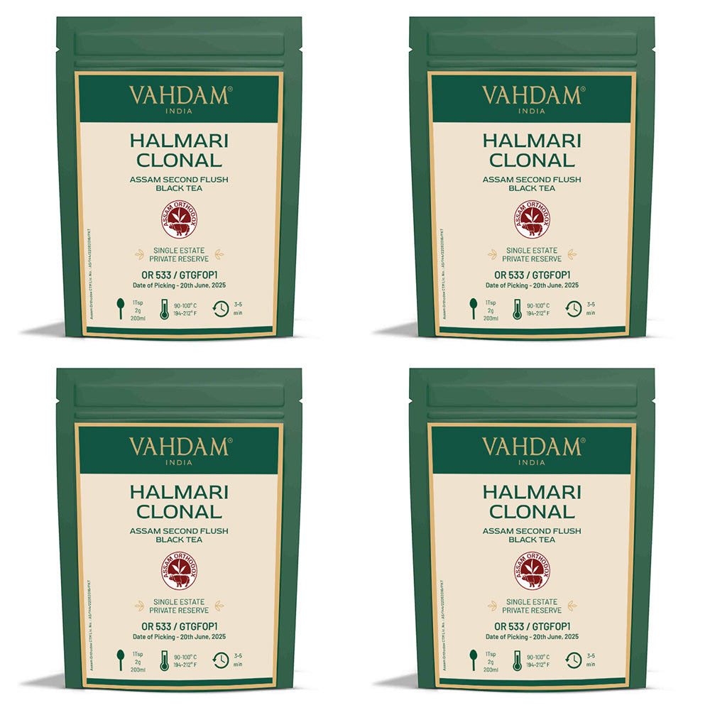 2025 Halmari Clonal Assam Second Flush Black Tea 533 (Pack of 4)