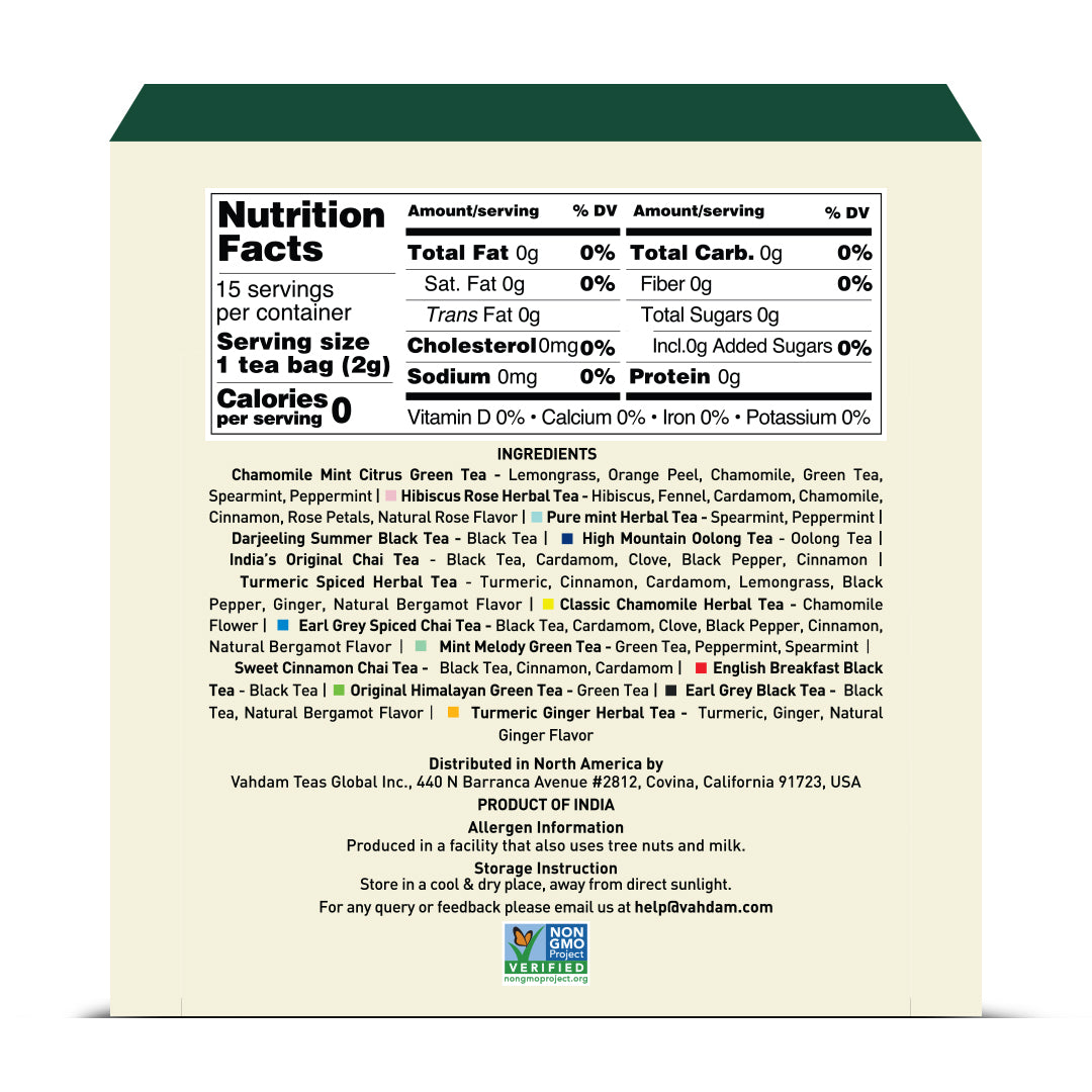 Assorted Selection Tea Sampler, 15 Variants
