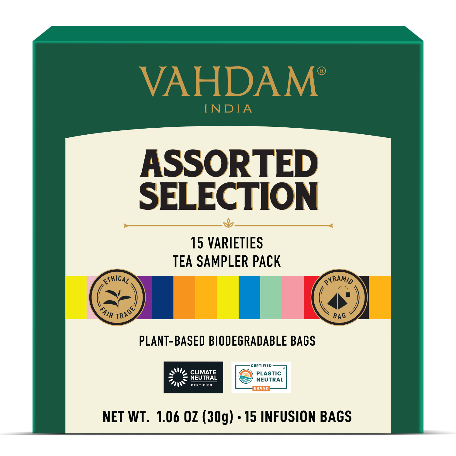 Assorted Tea Sampler, 15 Unique Variants | Tea Bags Gift Set | VAHDAM®
