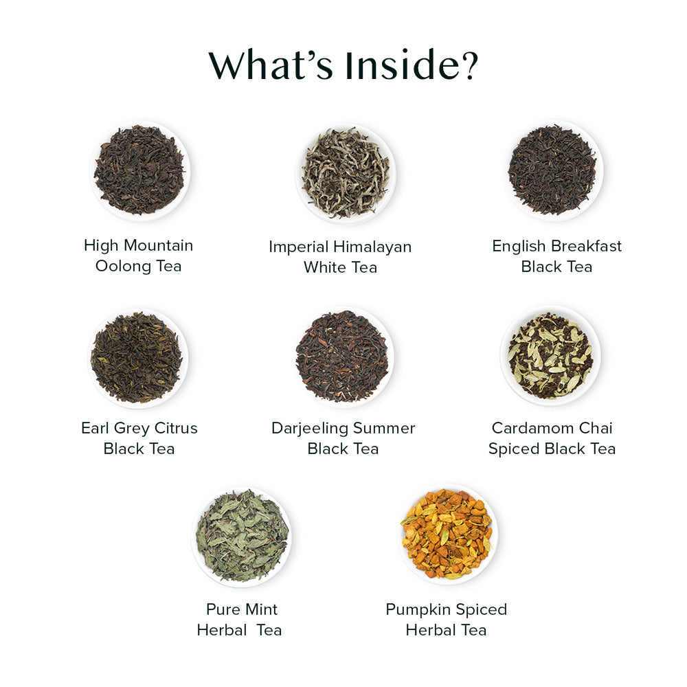 Assorted Tea Bags Sampler, (40 Pyramid Tea Bags) 20 Flavors