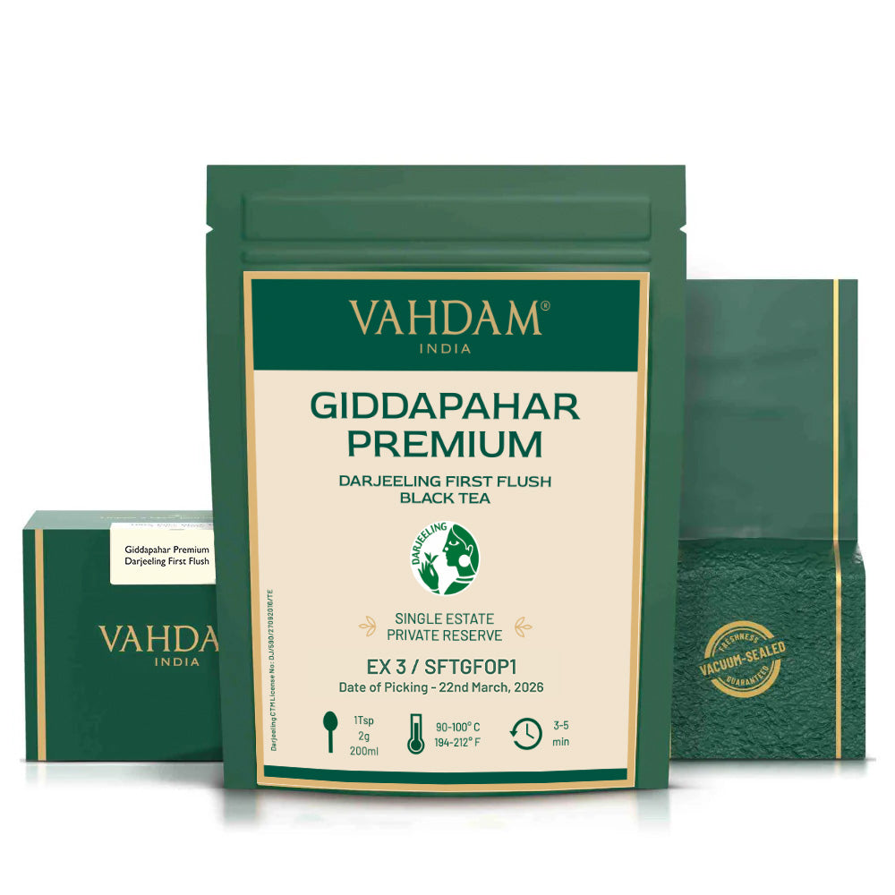 2026 Giddapahar Premium Darjeeling First Flush Tea DJ FF BT/ 100g (Pack of 4)