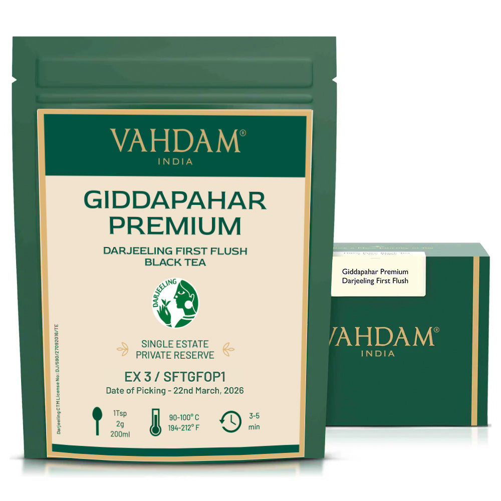 2026 Giddapahar Premium Darjeeling First Flush Tea DJ FF BT/ 100g (Pack of 4)