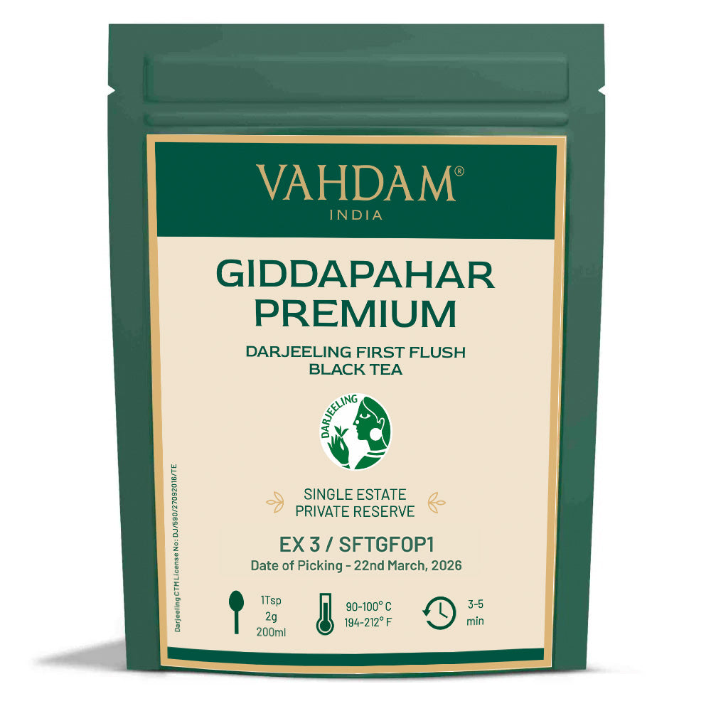 2026 Giddapahar Premium Darjeeling First Flush Tea DJ FF BT/ 100g (Pack of 4)