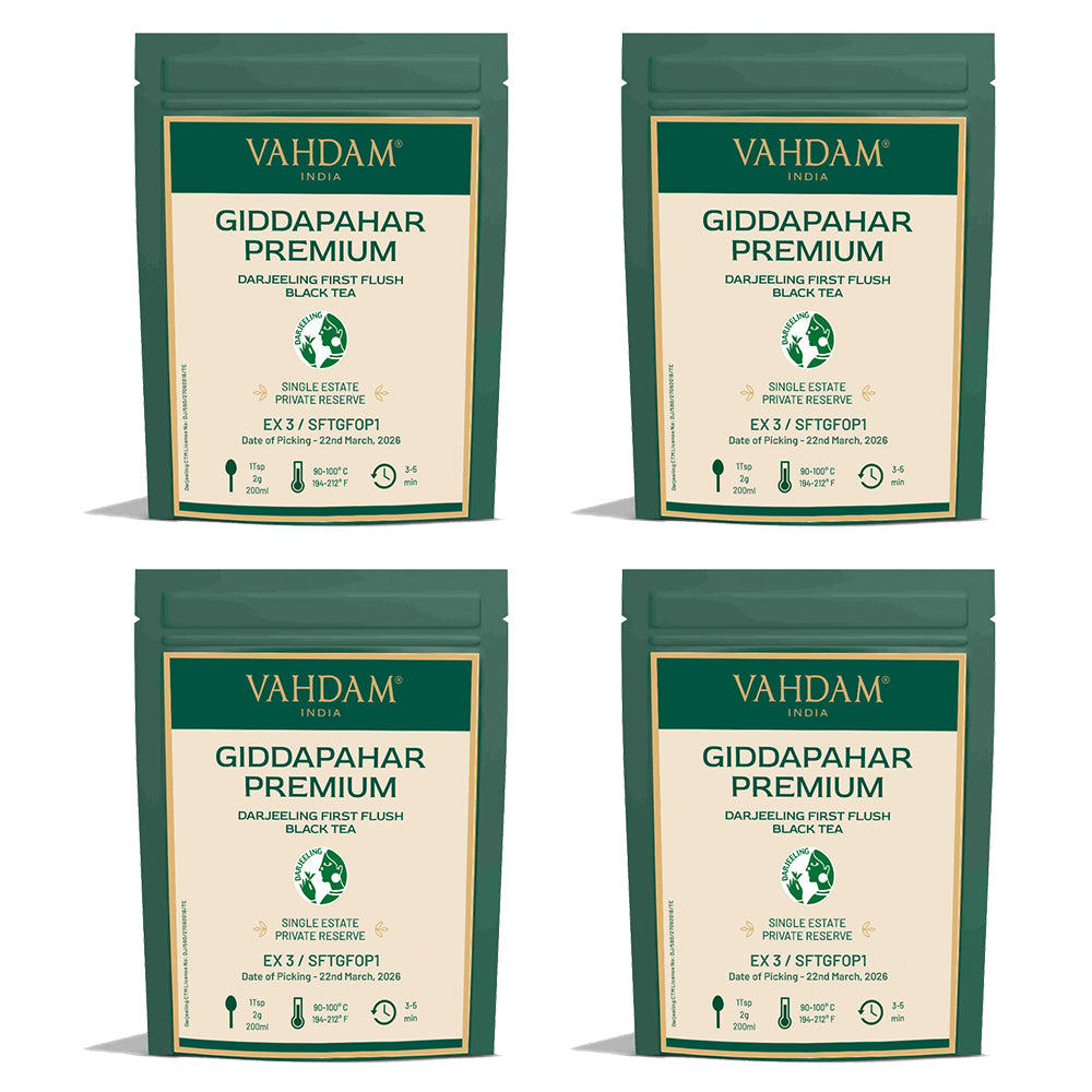 2026 Giddapahar Premium Darjeeling First Flush Tea DJ FF BT/ 100g (Pack of 4)