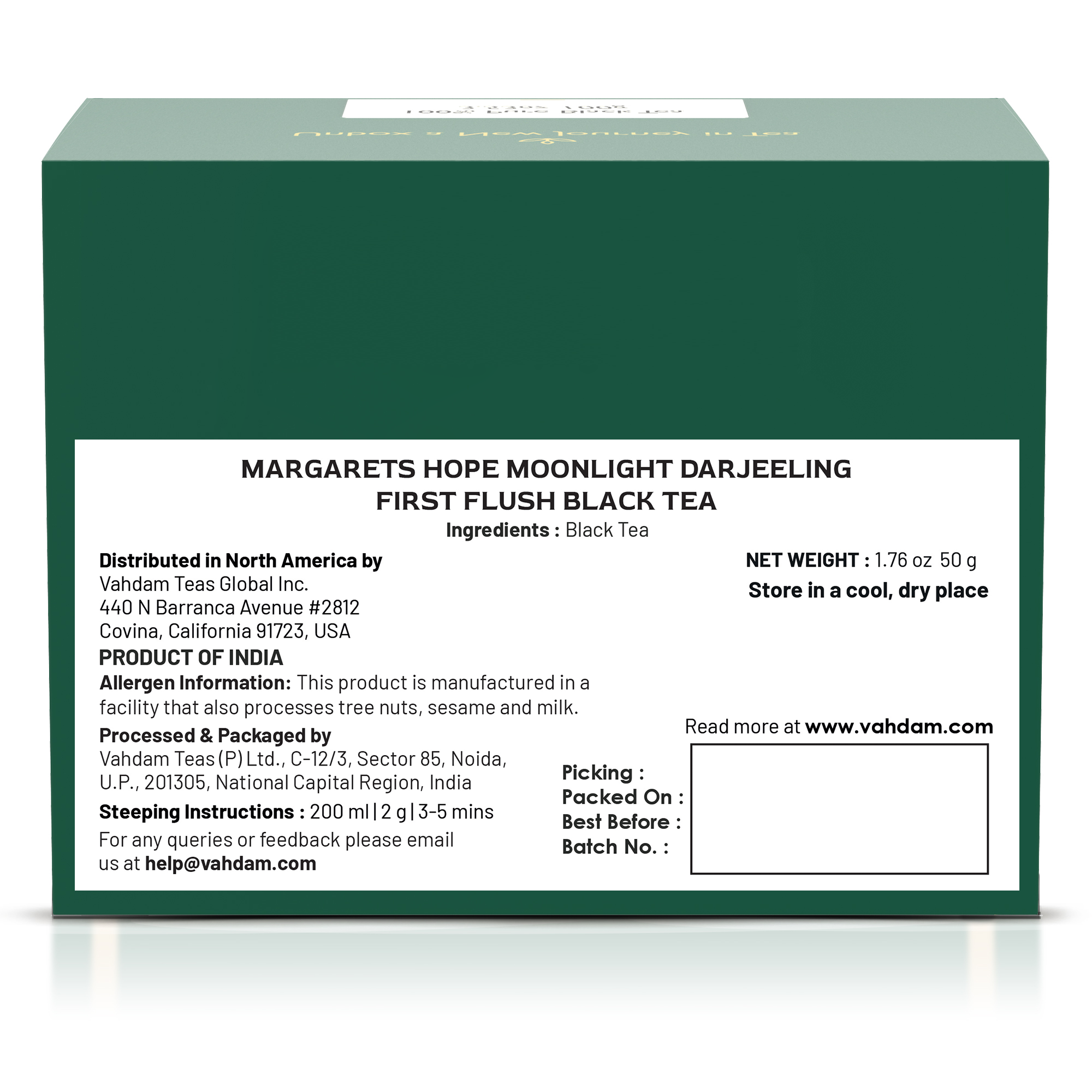 2026 Margaret's Hope Moonlight Darjeeling First Flush Black Tea-50g