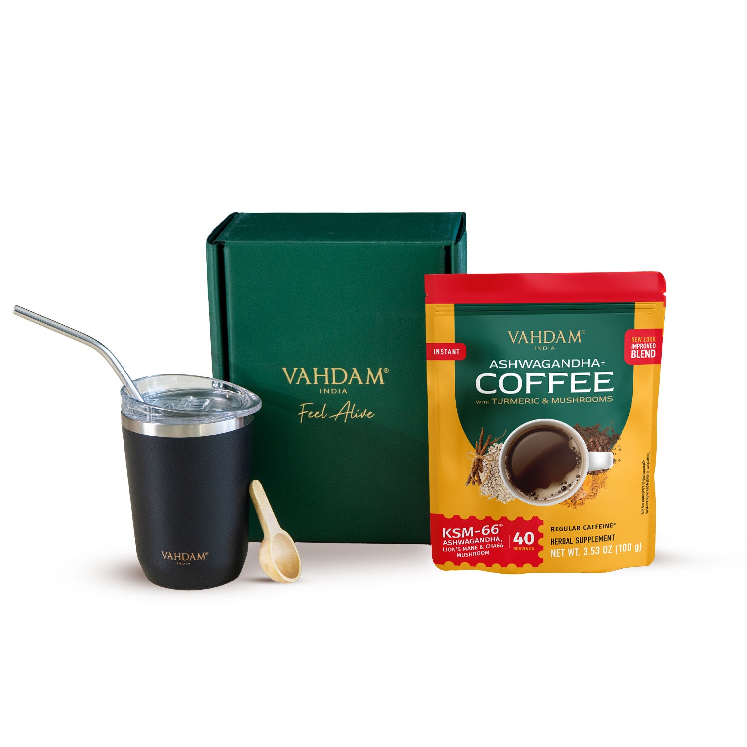 Ashwagandha Coffee (1 Pack with 7 FREE Gifts worth $48 Additional)