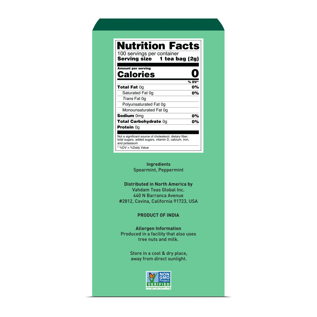 Pure Mint Herbal Tea Tisane, 100 Count
