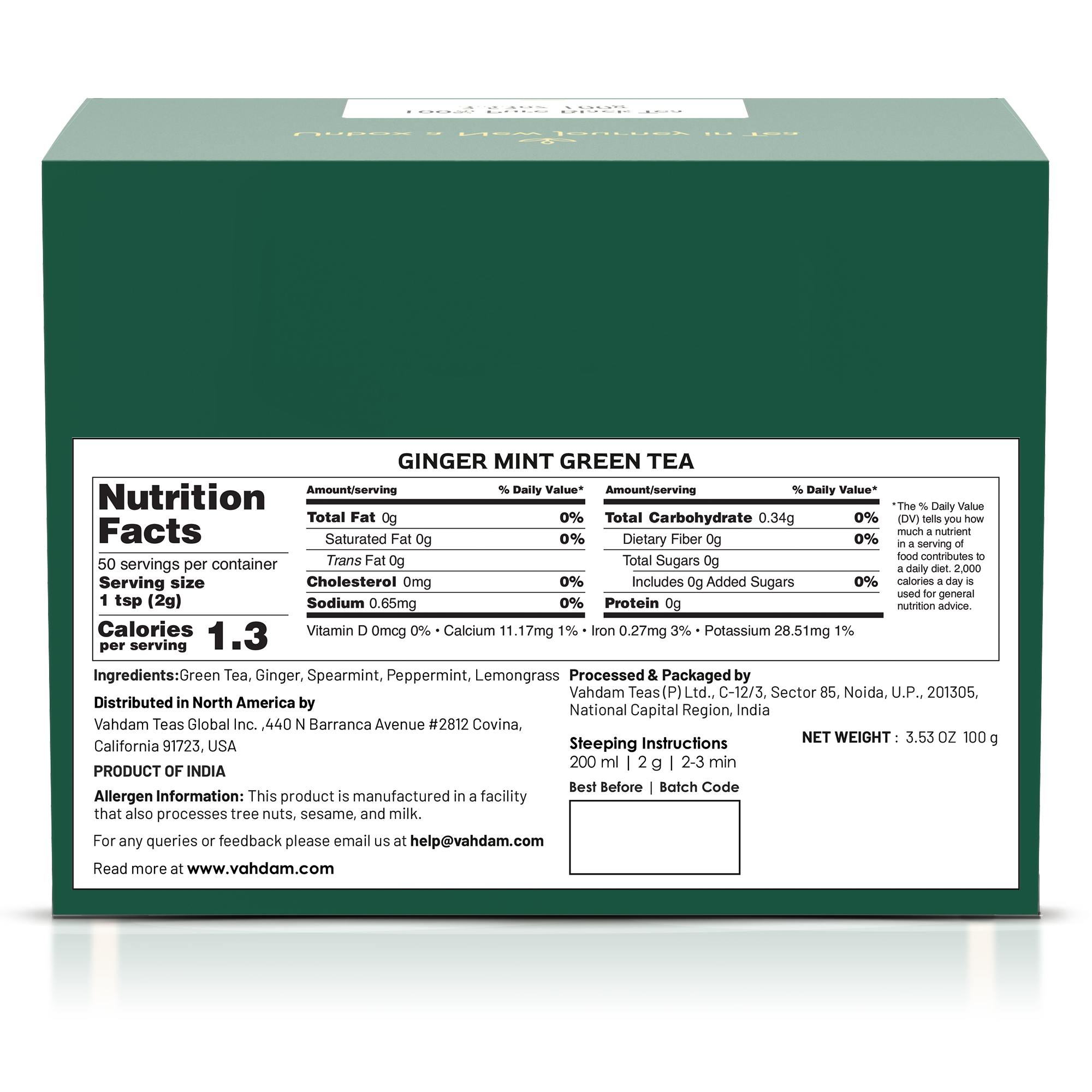 Ginger Mint Green Tea, 3.53 oz