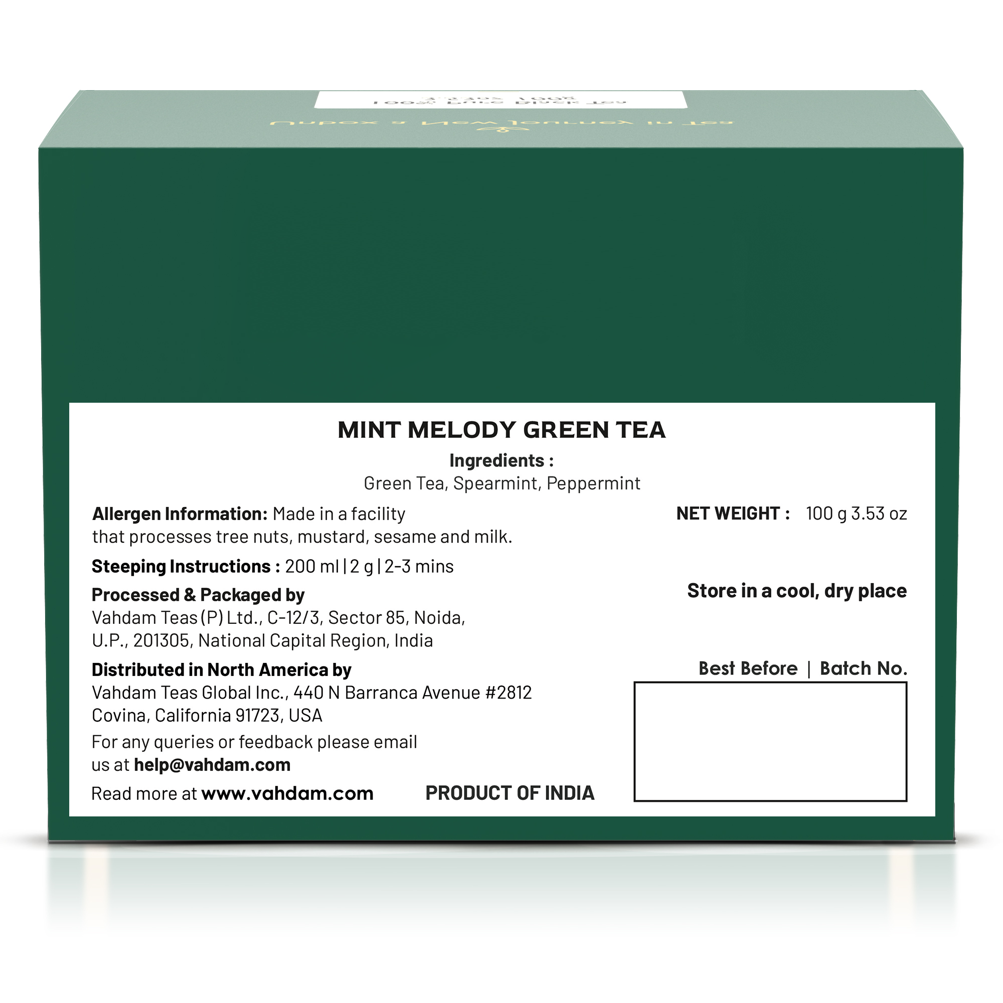Mint Melody Green Tea, 3.53 oz