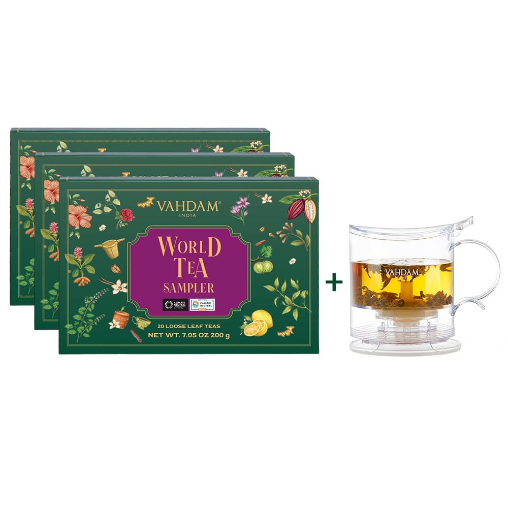 20 Teas Loose Leaf Sampler - 3 Packs (BUY 2 GET 1 FREE + FREE Imperial Loose Leaf Tea Maker Included)