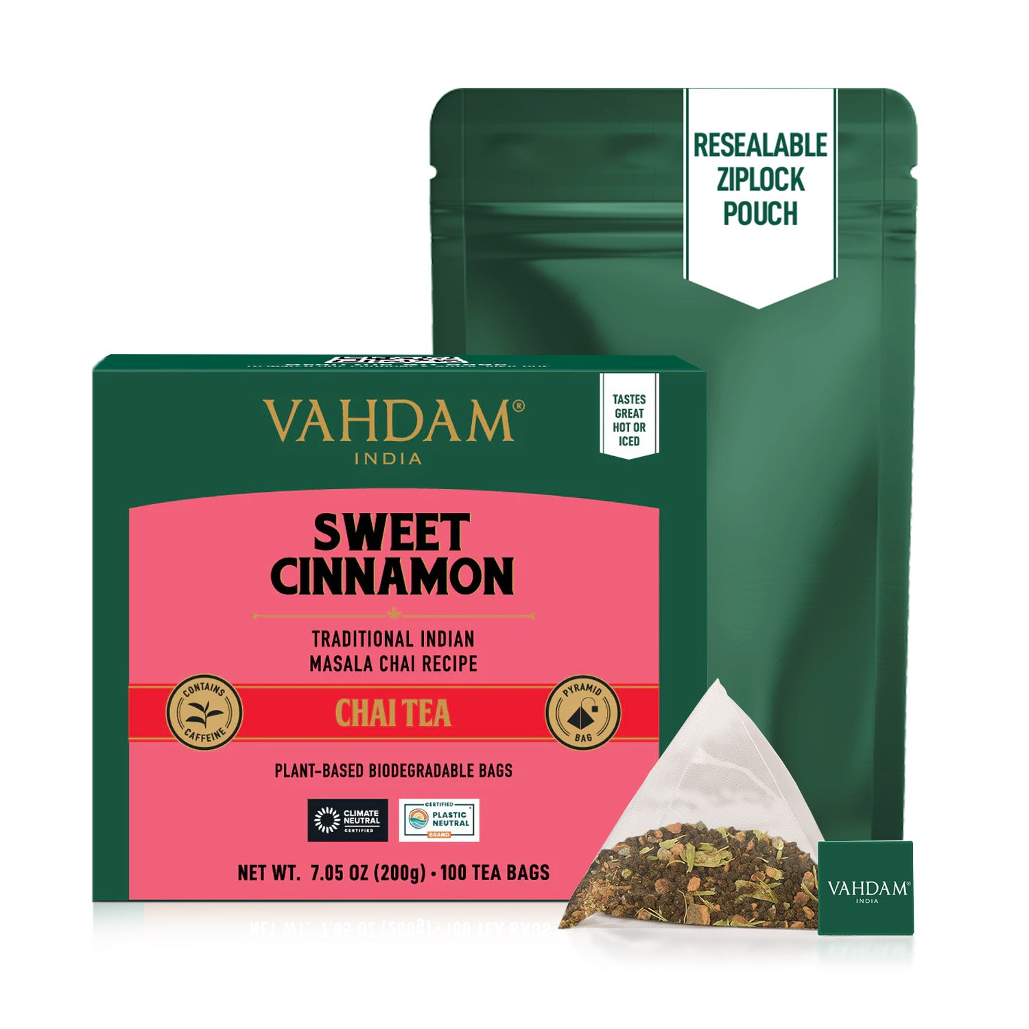Sweet Cinnamon Masala Chai Tea, 100 Count
