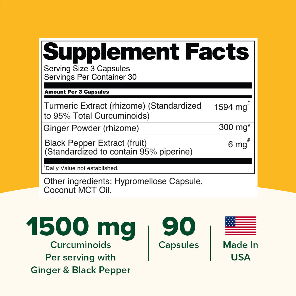 Turmeric Ginger 1500mg Curcumin Capsules with Black Pepper – VAHDAM®