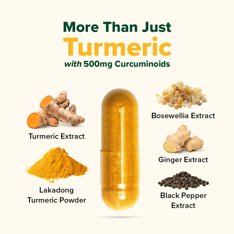 Vahdam Turmeric Curcumin Capsules lifestyle shot