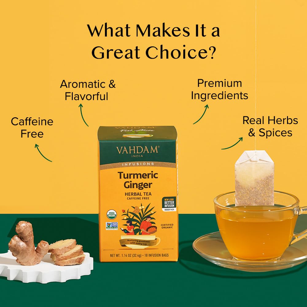 Turmeric Ginger Herbal Tea 18 Count