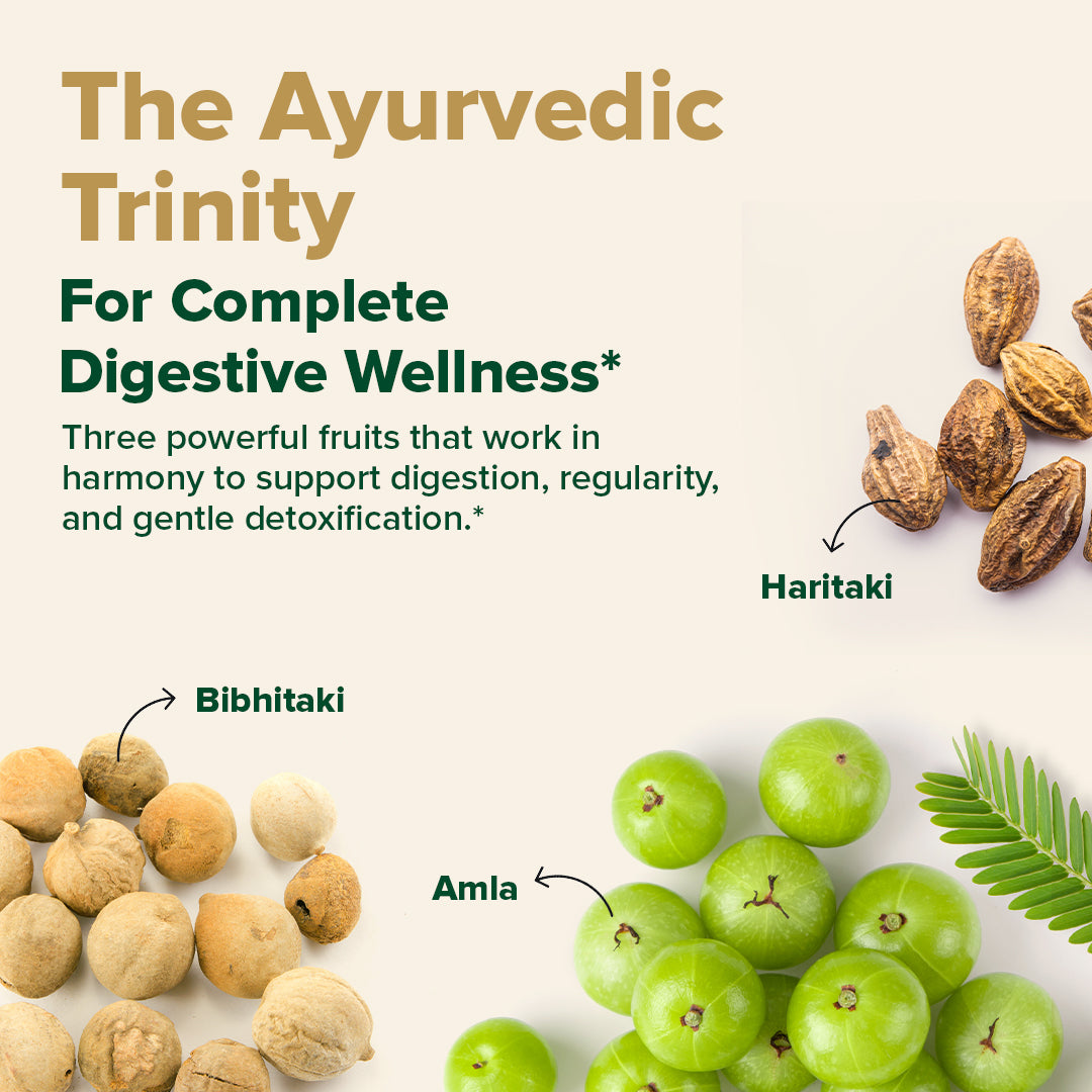 Triphala Capsules with Amla, Bibhitaki & Haritaki 1250mg –  VAHDAM®