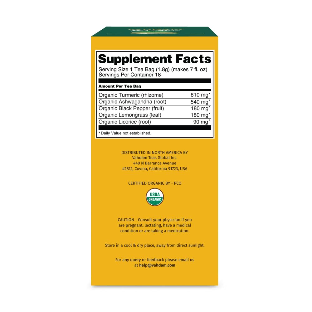 Turmeric Ashwagandha Herbal Tea, 18 Count