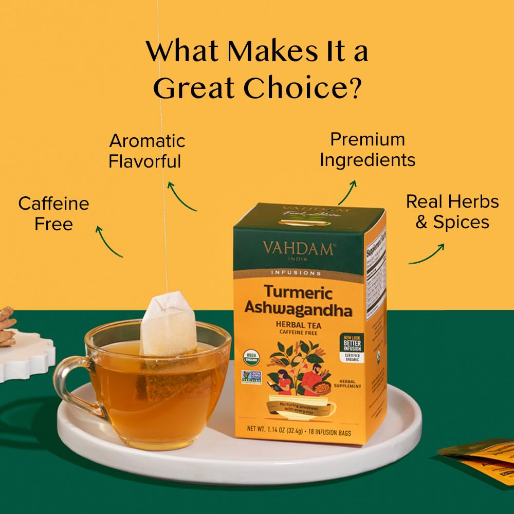 Turmeric Ashwagandha Herbal Tea, 18 Count