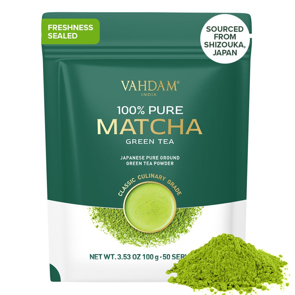 Pure Matcha Green Tea Powder, Culinary Grade, 3.53 oz