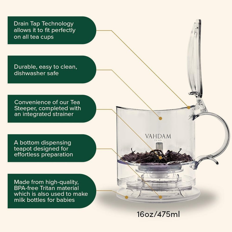 Imperial Loose Leaf Tea Maker with Infuser | Glass Tea Brewer | VAHDAM®