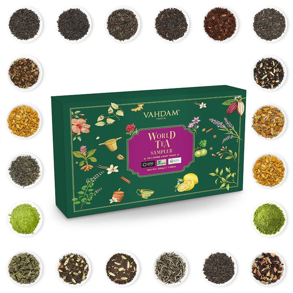Assorted World of Tea Sampler, 20 Teas VAHDAM® USA