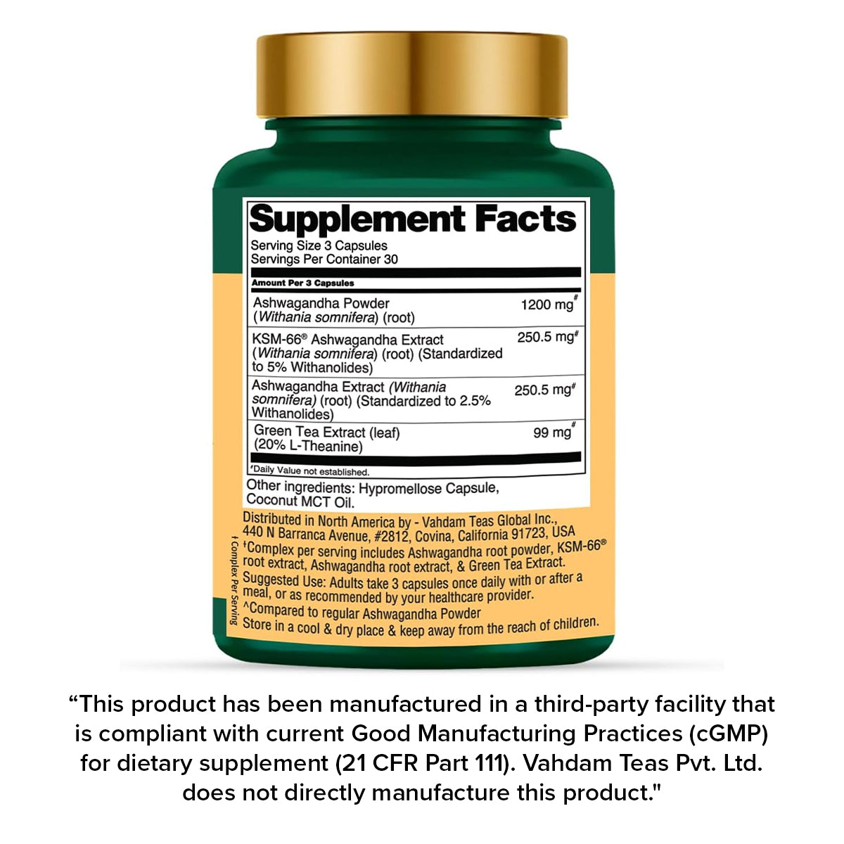 Ashwagandha 1800mg KSM-66 Capsules with L-Theanine –  VAHDAM®