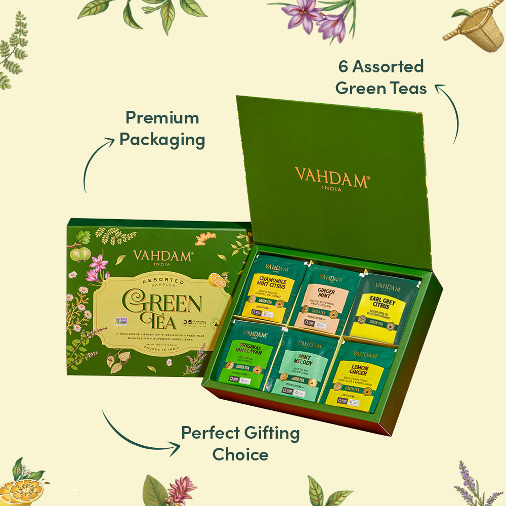 Green Tea Assortment, Gift Set, 36 Teas