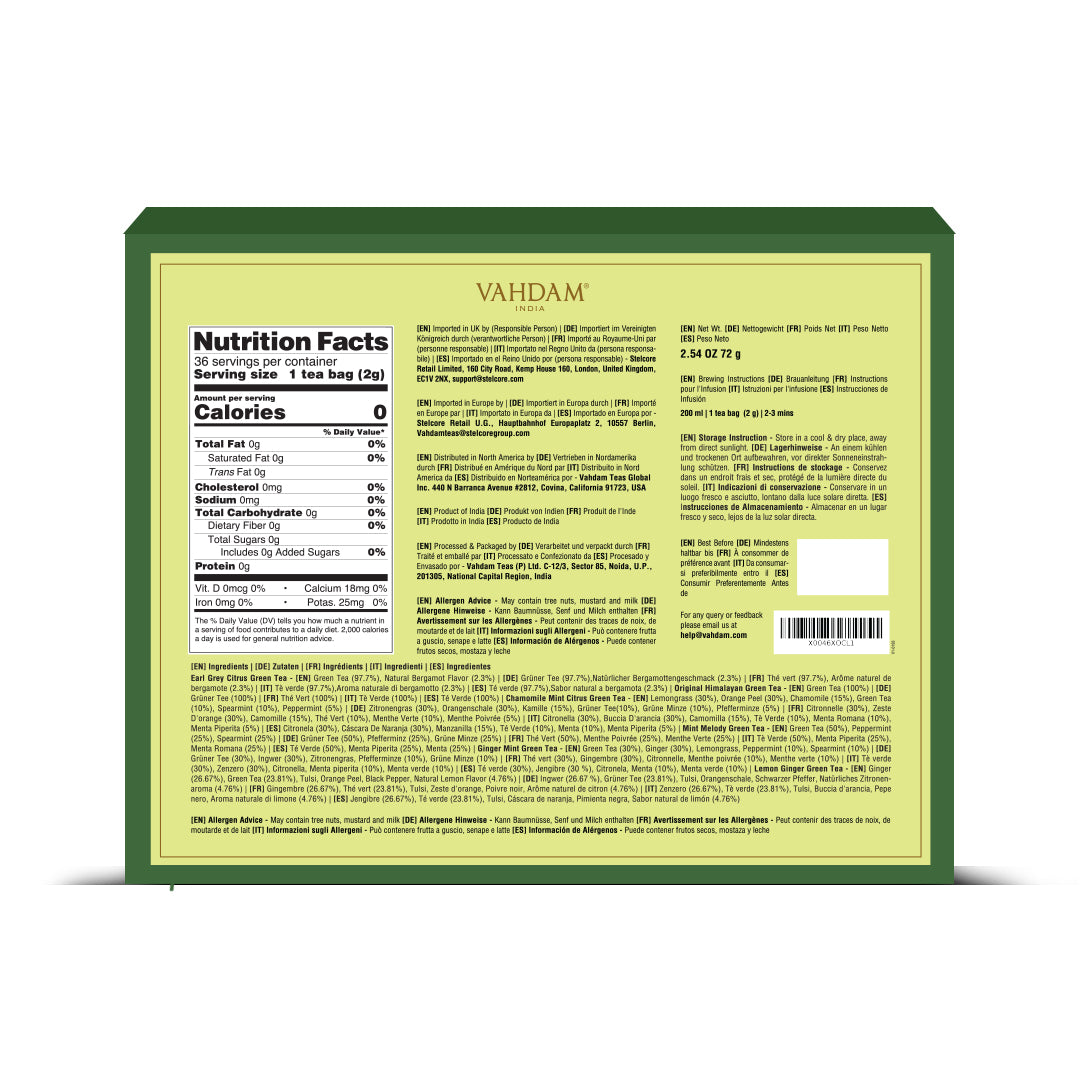 Green Tea Assortment, Gift Set, 36 Teas
