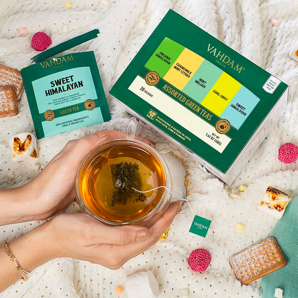 Assorted Green Teas Gift Set, 5 Variants VAHDAM® USA