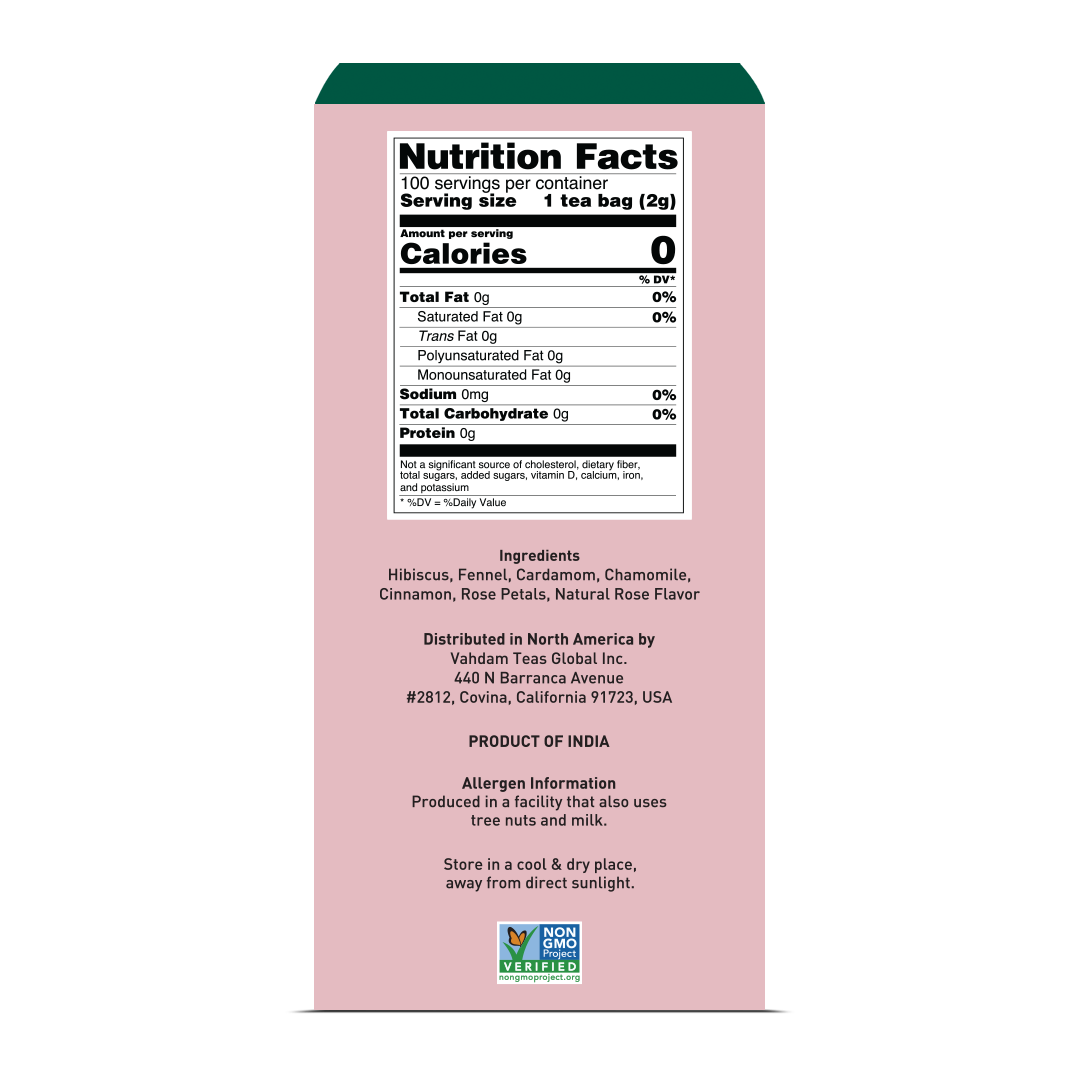Hibiscus Rose Herbal Tea Tisane, 100 Count