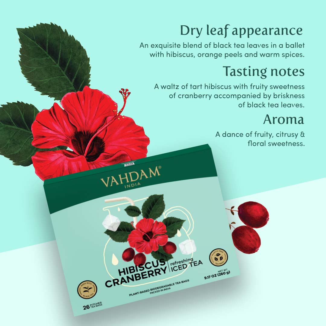 Hibiscus Cranberry Iced Tea | 26 Pitcher Tea Bags, Image 3