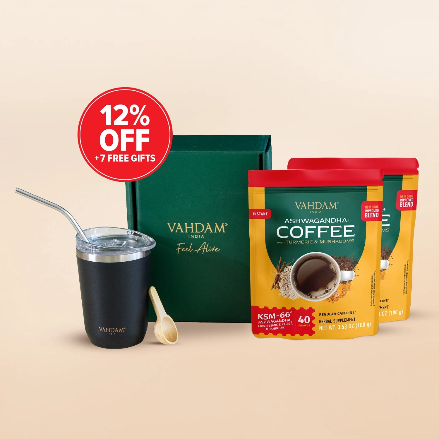 Ashwagandha Coffee for Calm Energy - 80 Servings