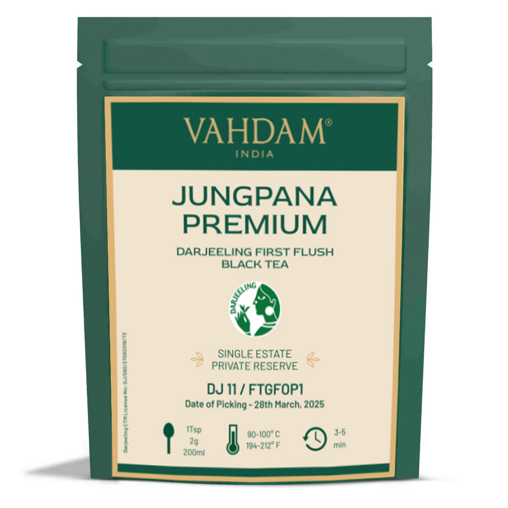 2025 Jungpana Premium Darjeeling First Flush Black Tea DJ 11 (Pack of 4)