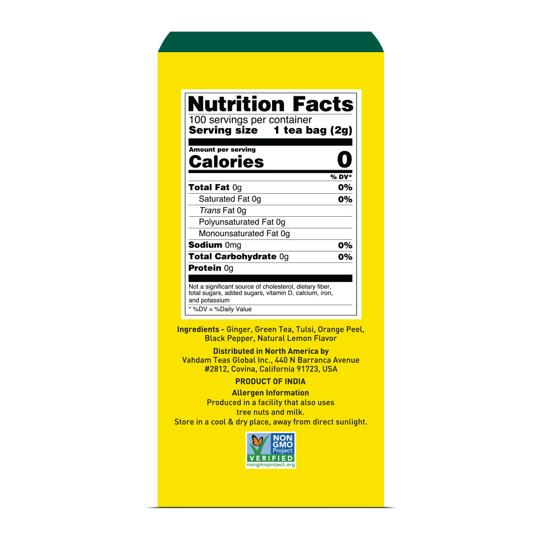 Lemon Ginger Green Tea, 100 Count