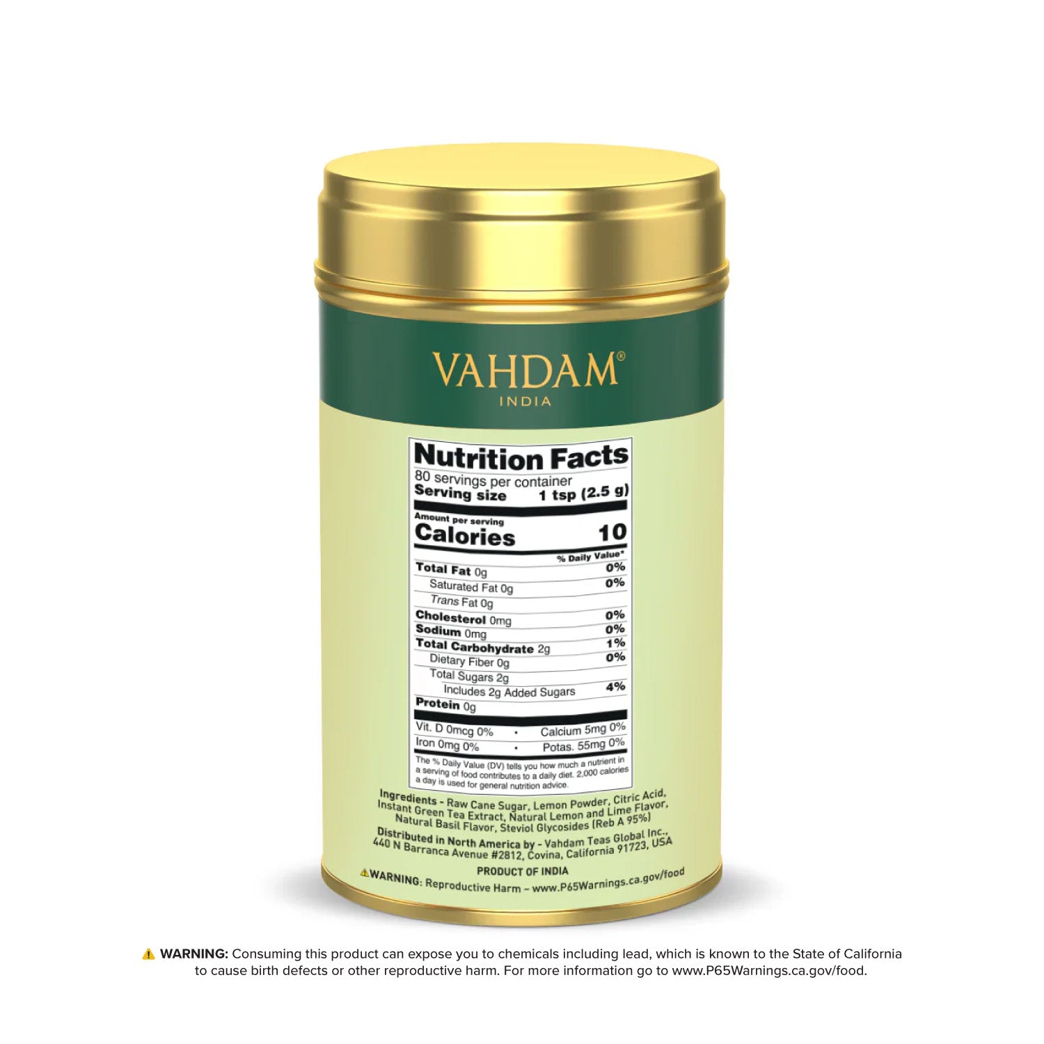 Lemon Basil Instant Premix Iced Tea, 7.05 Oz, 200g