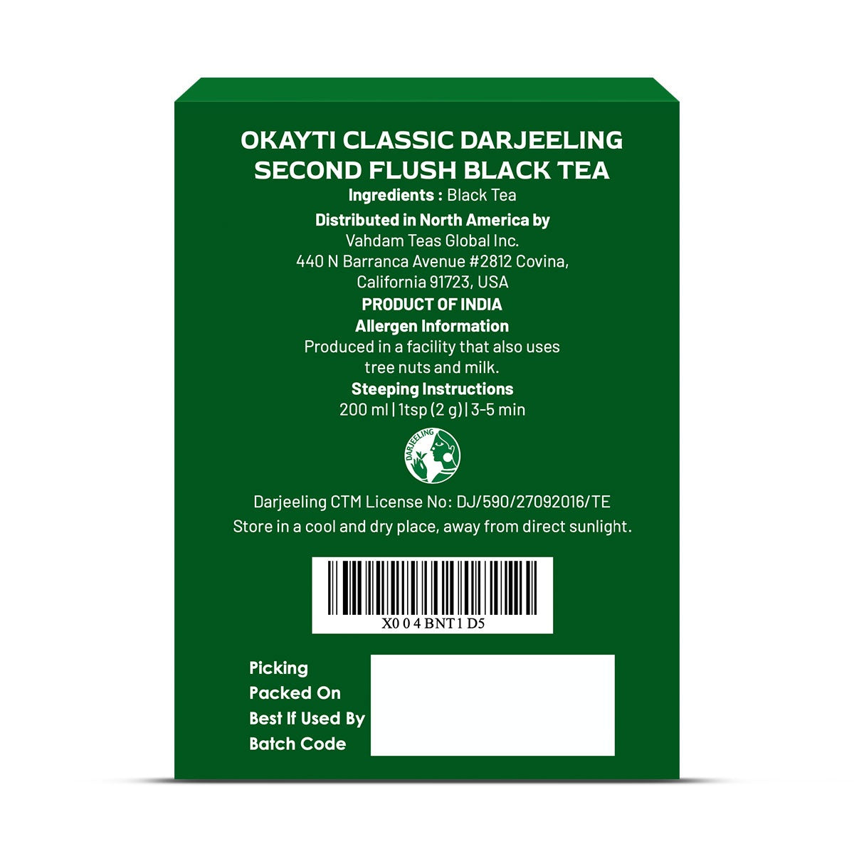 2025 Okayti Classic Darjeeling Second Flush Black Tea DJ 73