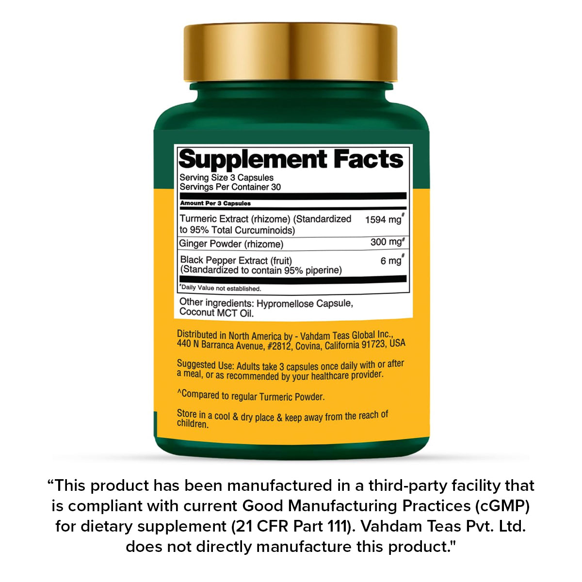 Turmeric Ginger 1500mg Curcumin Capsules with Black Pepper – VAHDAM®