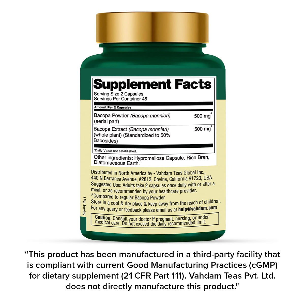 Bacopa 1000mg High Strength Capsules –  VAHDAM®