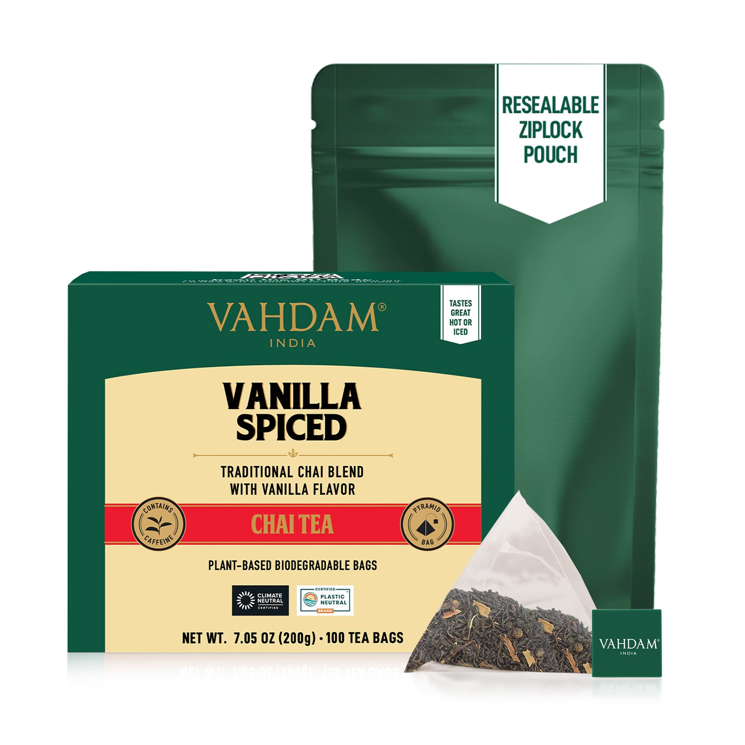 Vanilla Spiced Masala Chai Tea, 100 Count