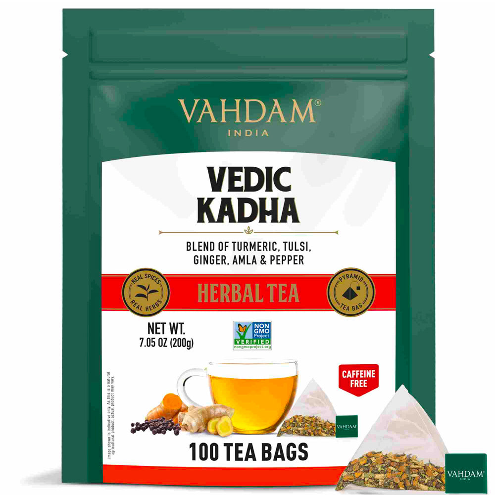Vedic Kadha Herbal Tea Tisane, 100 Count - VAHDAM® USA