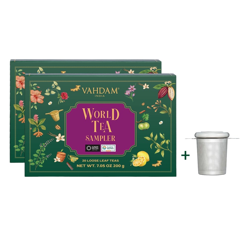 20 Teas Loose Leaf Sampler - 2 Packs (FLAT 20% OFF + Free Classic Tea Infuser Included)