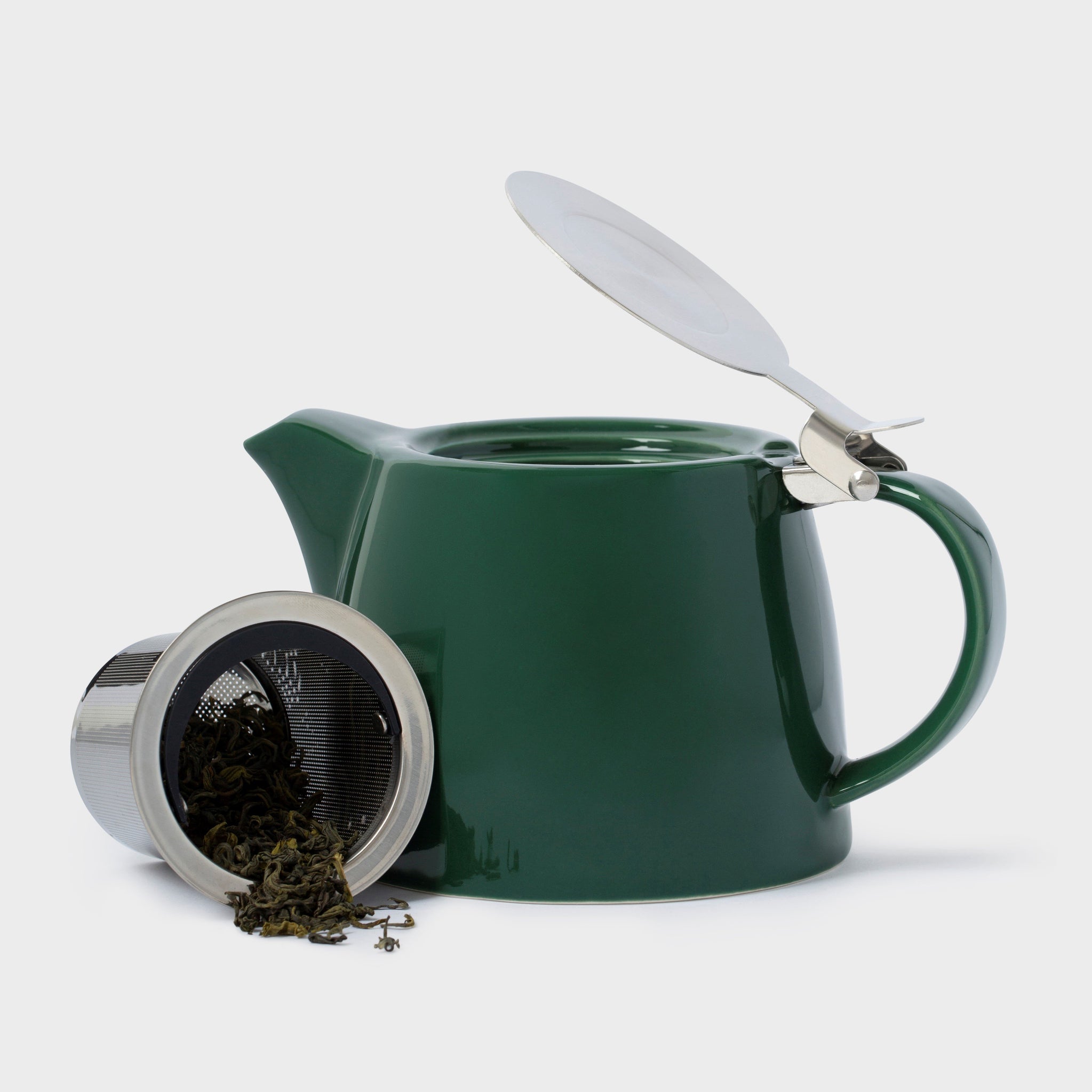 Teapot with Infuser | Gleam - Porcelain | Modern Design | Easy to Clean & Dishwasher Safe | Vahdam