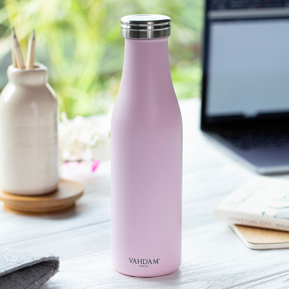 Pink Cute Reusable Insulated Metal Water Bottle