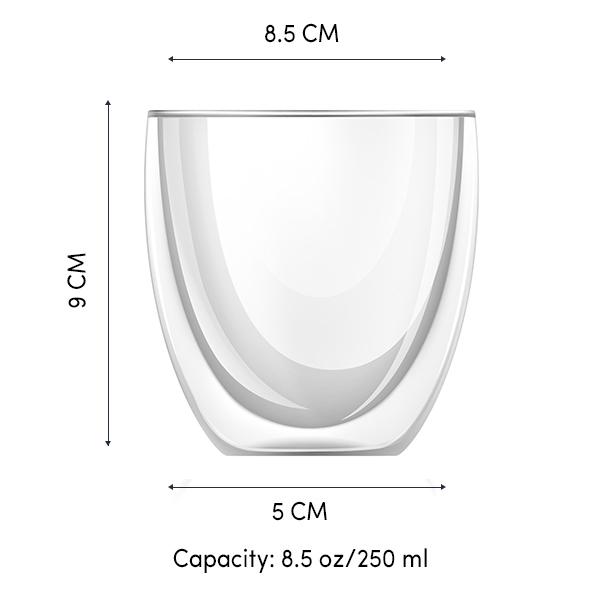 Double walled glass tea cup 250 ml – VAHDAM®