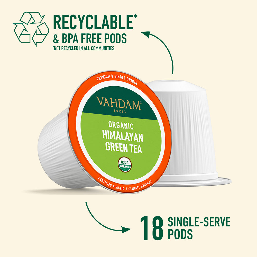 Organic Himalayan Green Tea: Single Serve Tea Pods