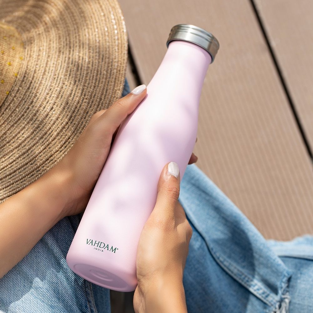 Pink Cute Reusable Insulated Metal Water Bottle